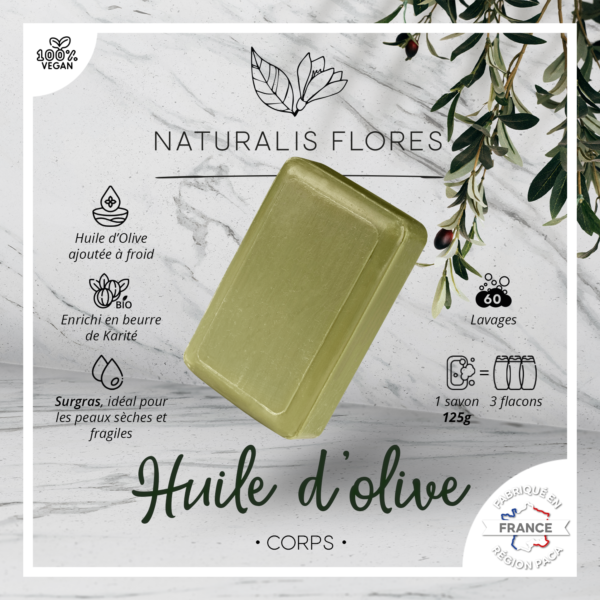 Savon solide Corps, Huile d'Olive